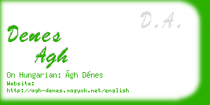 denes agh business card